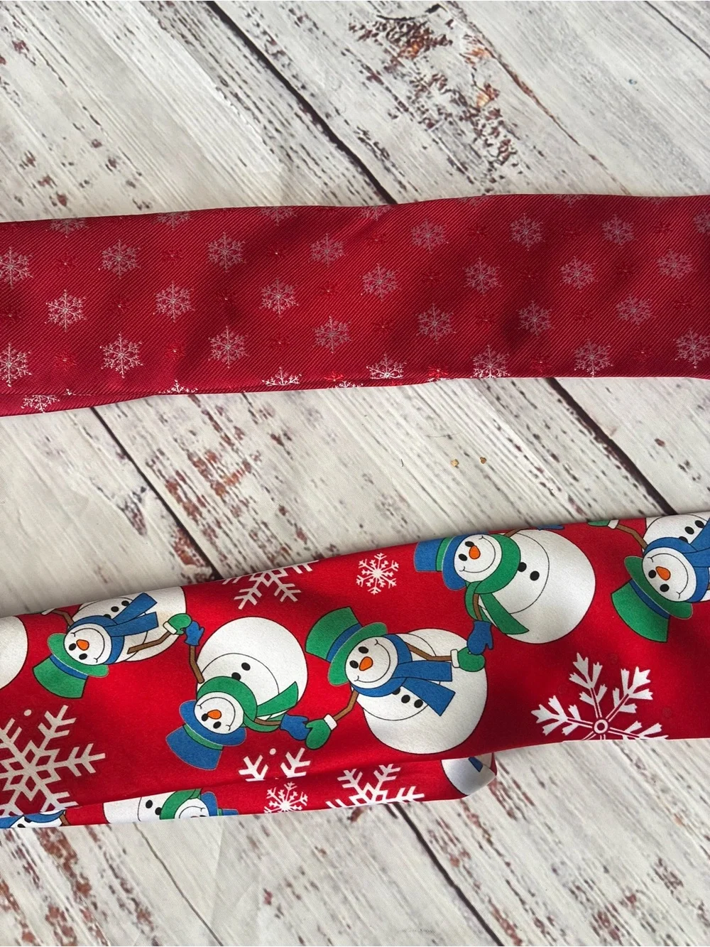 Red Snowman Kids Holiday Neck Tie - Festive Christmas Pattern Bundle